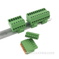 Rail type male and female plug-in terminal block with thin spring plug